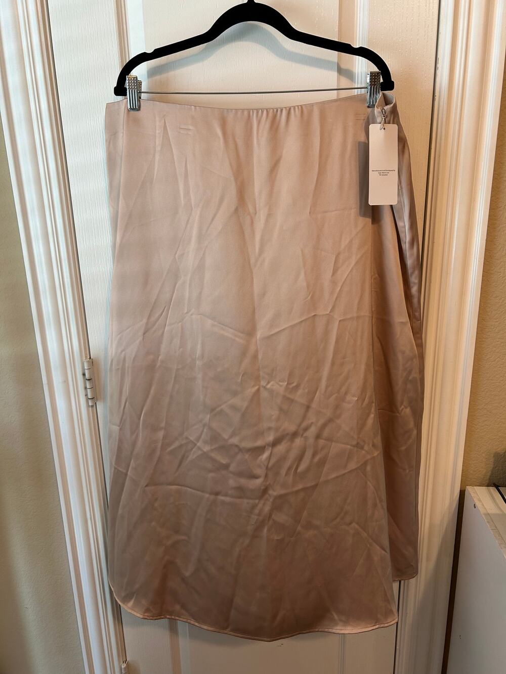 French Connection Silky Beige Midi Skirt XXL